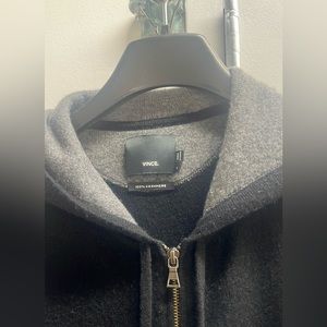 Black cashmere zip up hoodie